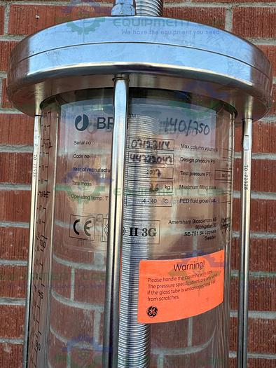 Used Cytiva / GE / Pharmacia BPG 140 / 750 Chromatography Column 12 L