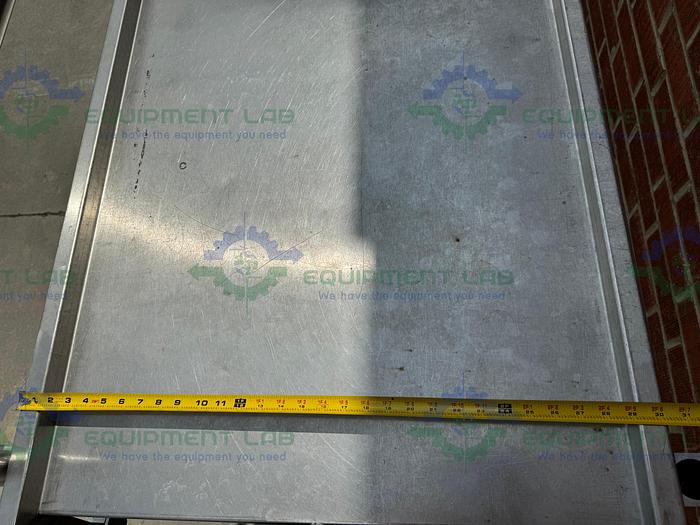 Used Stainless Steel Two Sided Platform Ladder 63" x 77" x 30" on Casters