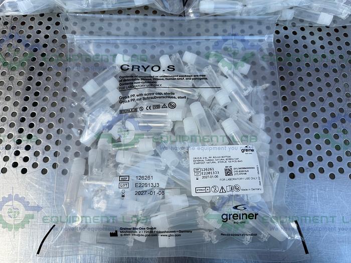 900 Pack -Greiner Bio-One Cryo.s Round Bottom 2 mL Polypropylene Tubes