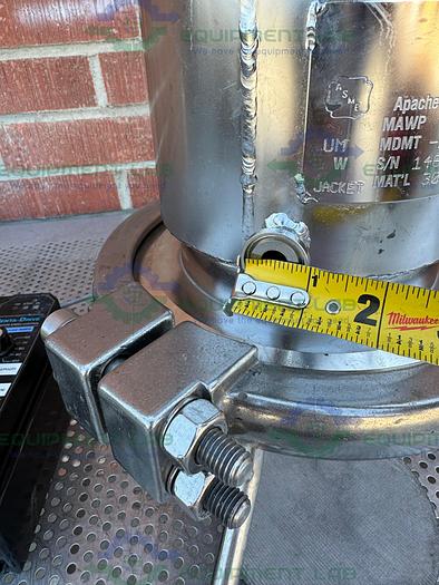 Used Pope 5 Liter Jacketed Stainless Steel Nutsche Filter w/ Mixer, 1/17 HP Motor