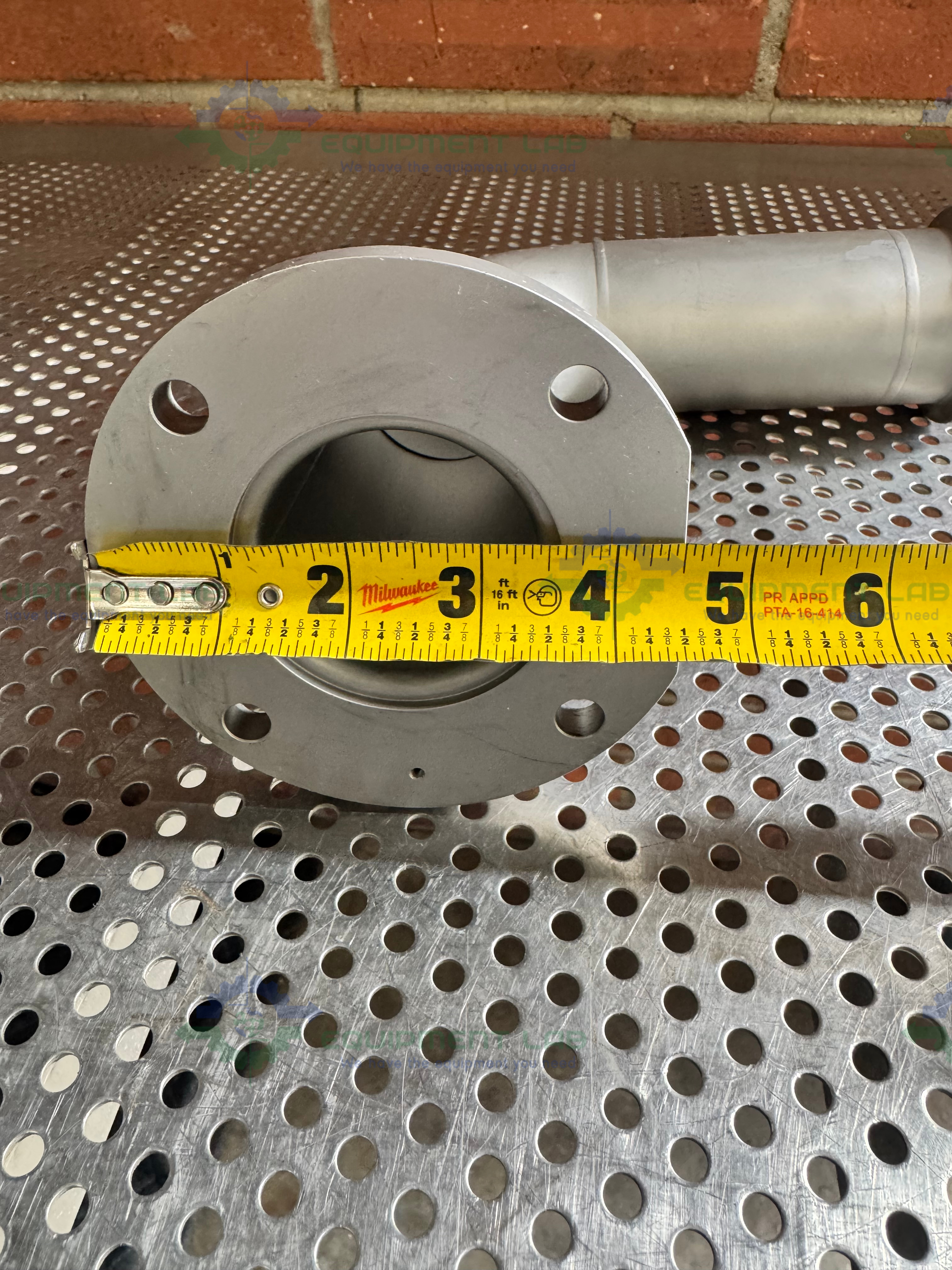 Used Stainless Steel 90 Degree Elbow Nipple Vacuum Fitting w/ KF 40 to Flange Fitting