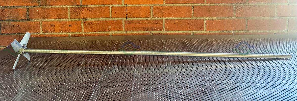 Used 56" Stainless Steel Mixing Shaft  1" Diameter w/  6" Impeller