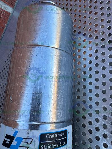 Used Allegheny Bradford 6.2 Liter Stainless Steel Filter Housing 150 PSIG