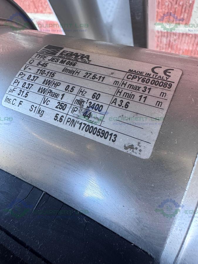 Used Unbranded Stainless Steel Filter Holder w/ Ebara Jes M 056, 0.5 HP