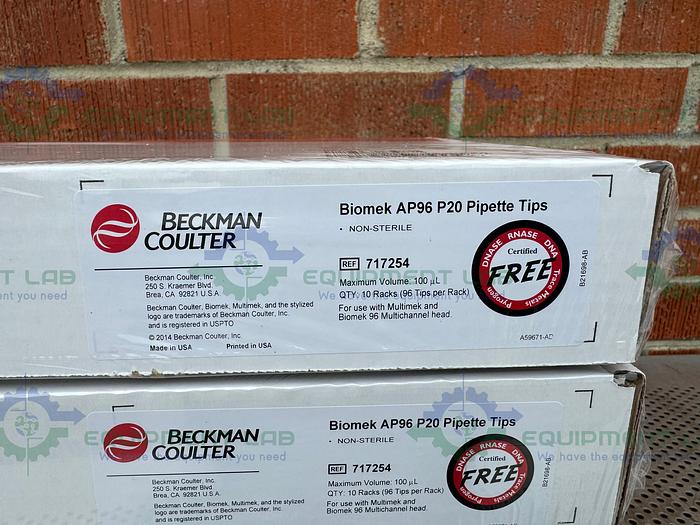 Used 5 Boxes of - Beckman  717254 AP 96 Biomek Pipette Tips P20 Non-Sterile 100 µL