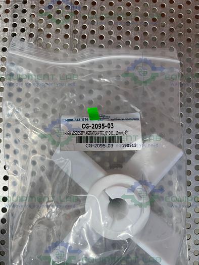 Chemglass  CG-2095-03 PTFE Agitator Four Blade 6" Fits 19mm Shaft 45° Impeller