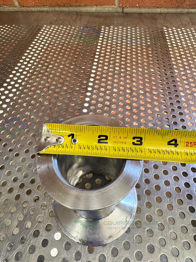 Used Stainless Steel KF 50 to 3.5" OD Sanitary Fitting Nipple Vacuum Fitting