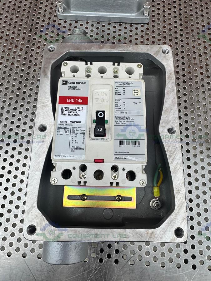 Used Killark XECE-204A3 Circuit Breaker Enclosure 240/480V w/ Cutler EHD 14K Breaker