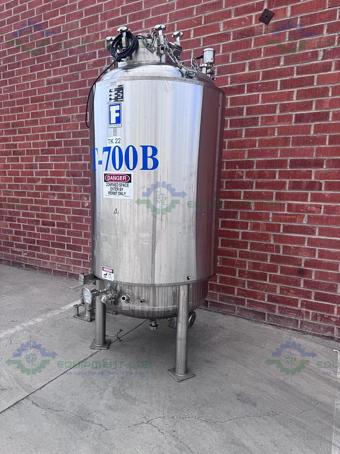Used Feldmeier 1000 Liter Stainless Steel Jacketed Reactor 50 FV PSI w/ 0.5 HP Motor