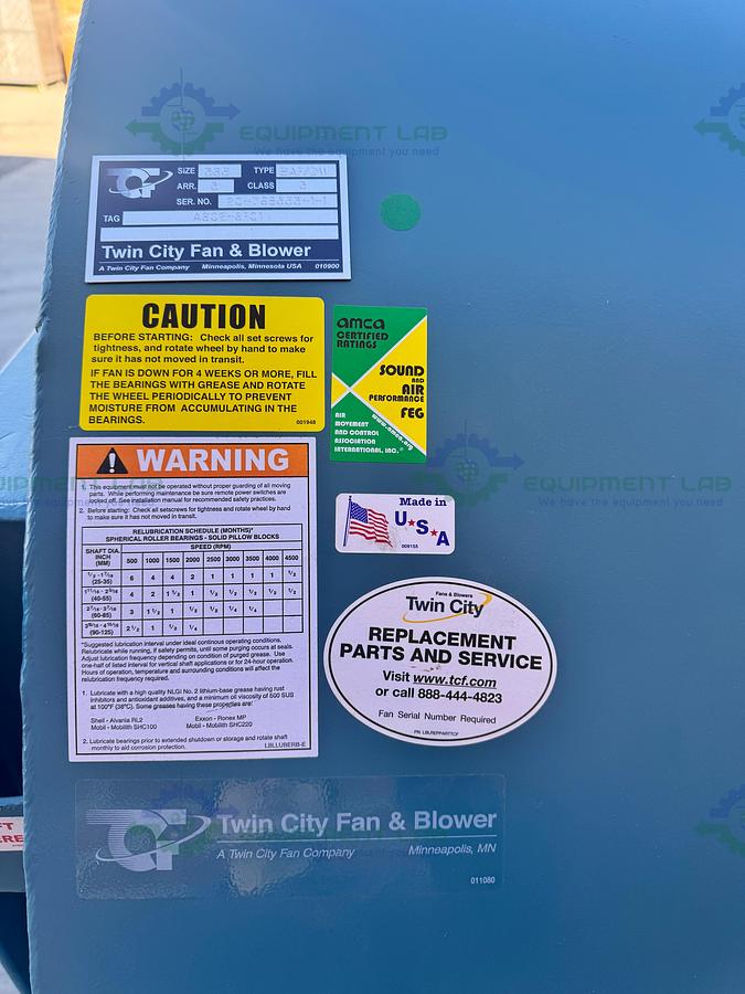 Twin City Fan & Blower BAF/DW AS02-SF01 Air Foil Centrifugal Fan