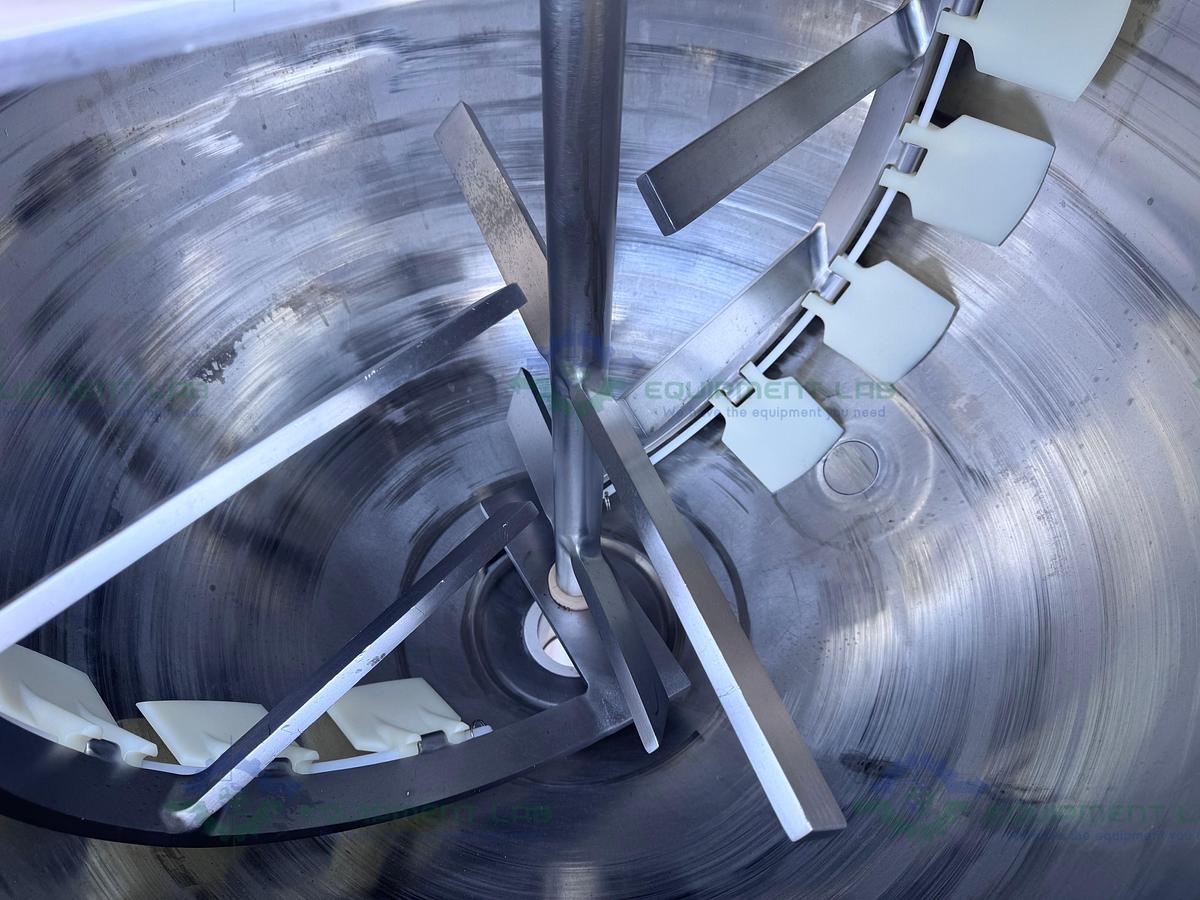 Used Lee 350 Liter Scrape Agitation Stainless Steel Half Jacketed Reactor w/ VFD