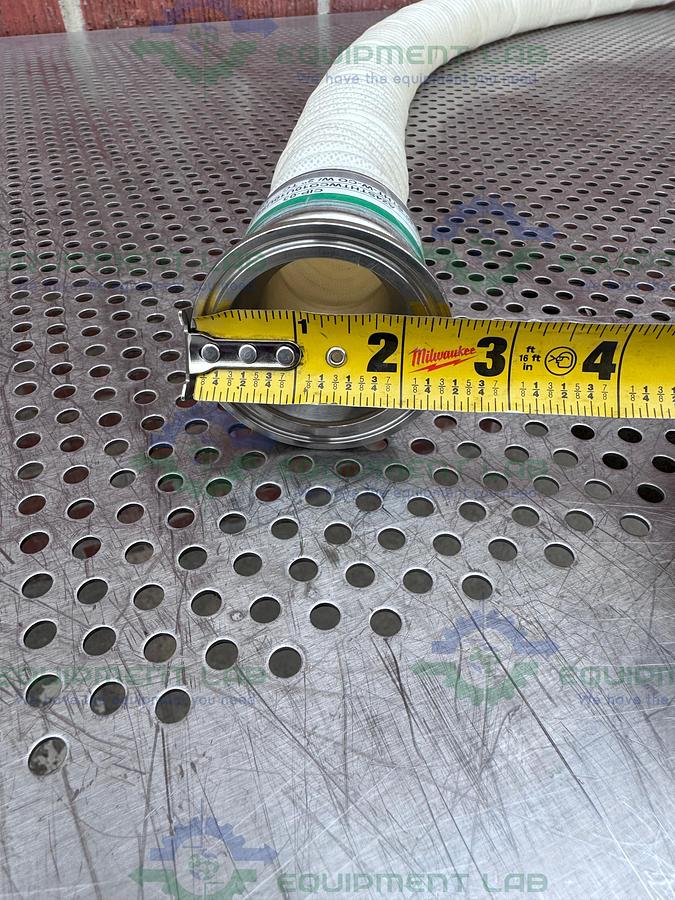 Used Sani Tech STHT-W-CO Flexible Silicone Hose 45" w/ 2" Sanitary Fitting