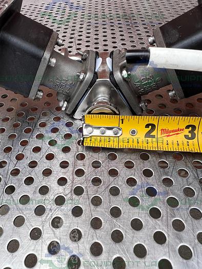 Used 2 ITT Advantage  3 Way Stainless Steel Diaphragm Valves w/ Valve Positioner