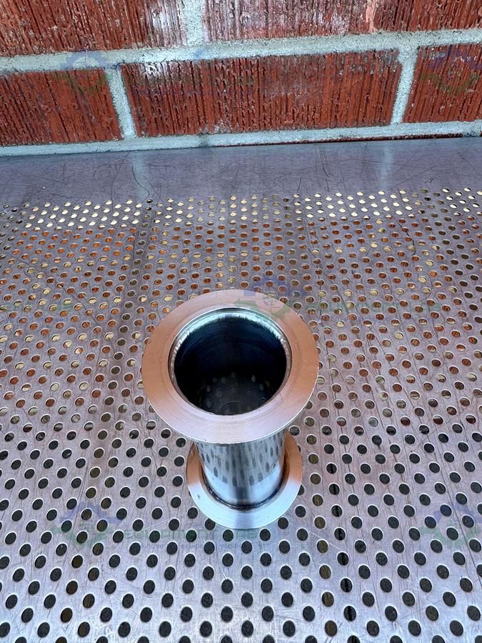 Used Stainless Steel KF 40 Nipple Vacuum Fitting 5.5" Length