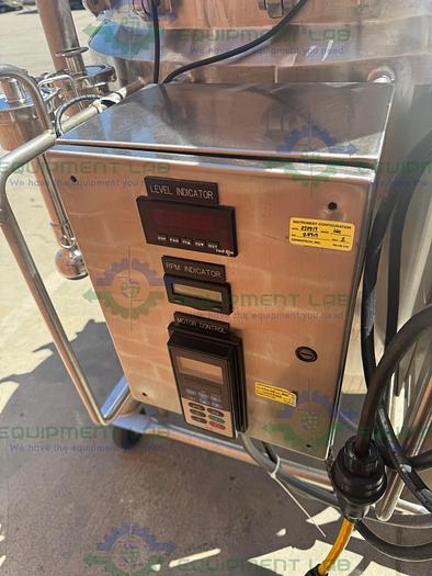 Used DCI 500 Liter Stainless Steel Jacketed Reactor 45 PSI w/ 0.5 HP Mixer