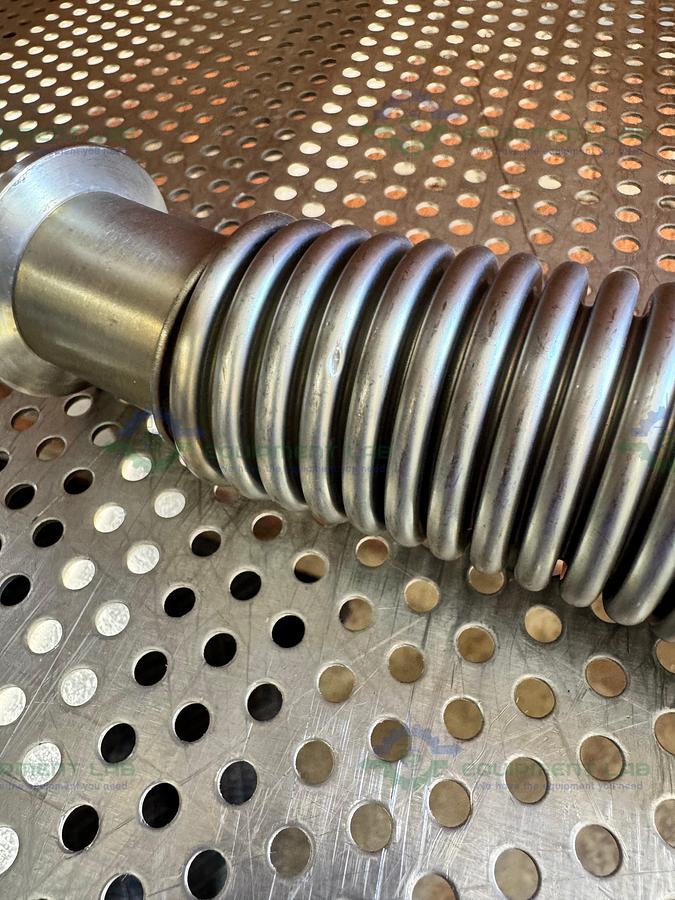 Used Stainless Steel Bellows Flexible Vacuum Hose 18" w/ KF 40 Fitting