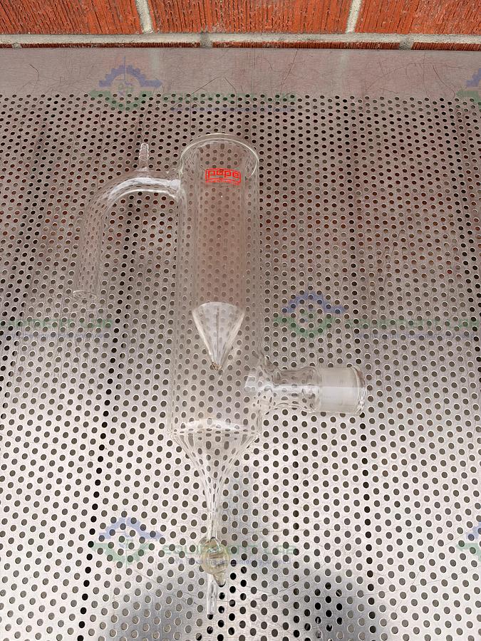 Used Pope Scientific Glass Vacuum Cold Trap with Bottom Drain Stopcock