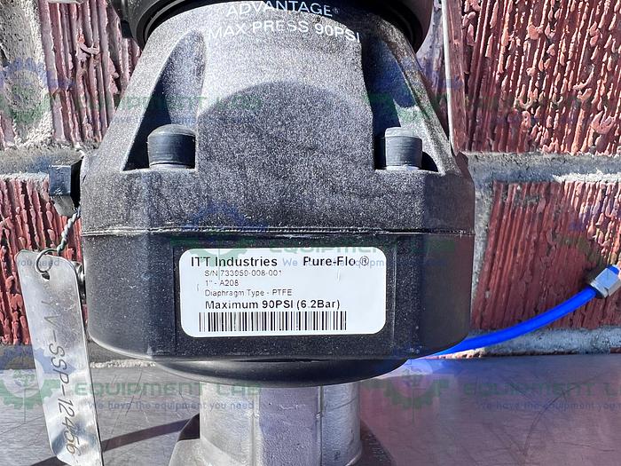 Used ITT Pure-Flo  A208 Diaphragm Valves 90PSI 1" w/ ASCO Valve Positioner