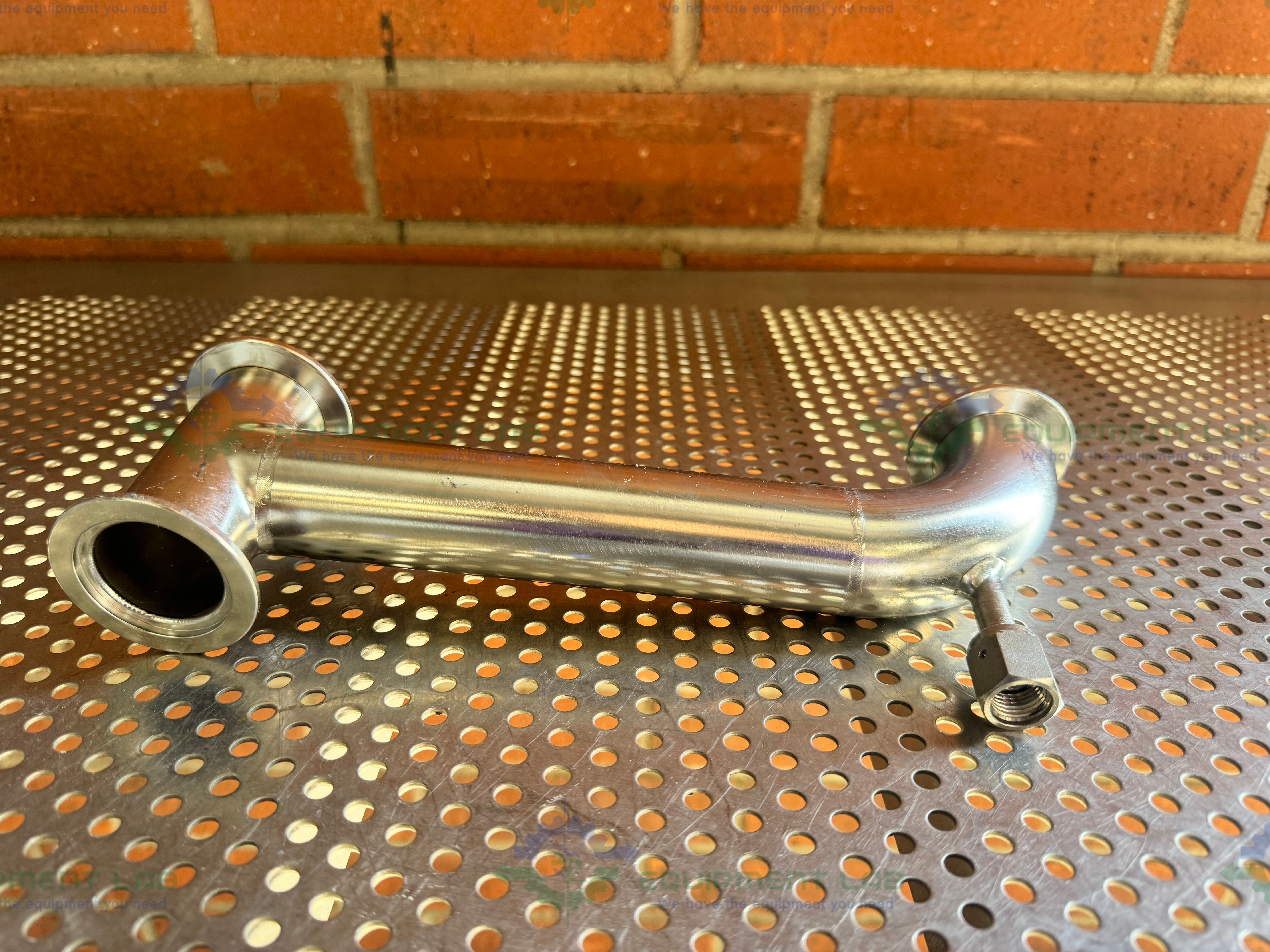 Used Stainless Steel 3 Way Process Vacuum Pipe w/ KF 40 to 1/2" NPT Fitting