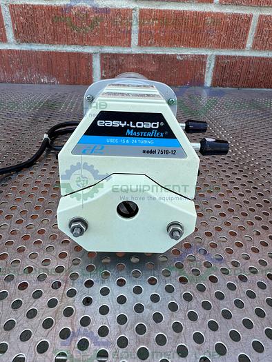 Used Cole Parmer 7553-20 Motor 6-600 RPM w/2- Masterflex 7518-12 Easy Load Pump Head