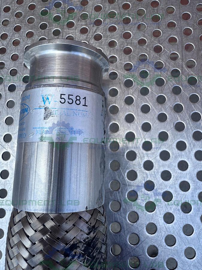 Used Harrington Stainless Steel Braided Hose 15" w/ 1 1/2" Sanitary Fitting