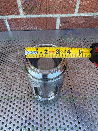 Used Sanitary Process Stainless Steel In Line Sight Glass w/ 3" Sanitary Fitting