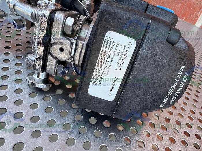 Used Lot of 2- ITT Pure Flo .5-316L- RA20MAX Diaphragm Valve  w/1/2" Sanitary Fitting