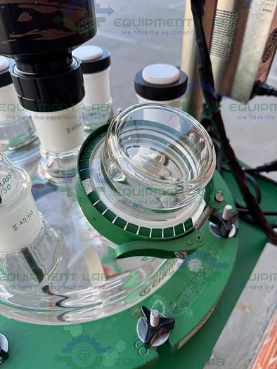 Used Chemglass 20 Liter Glass Reactor w/ Chemglass Overhead 1/4 HP Stirrer