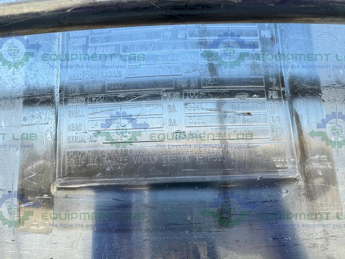 Used Precision Stainless 500 Liter Stainless Steel Jacketed Reactor w/ 0.5 HP Mixer