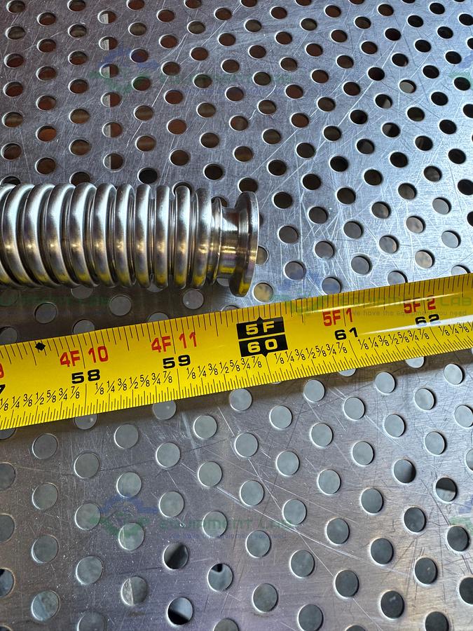 Used Stainless Steel Bellows Flexible Vacuum Hose 60" w/ KF 16/10 Fitting
