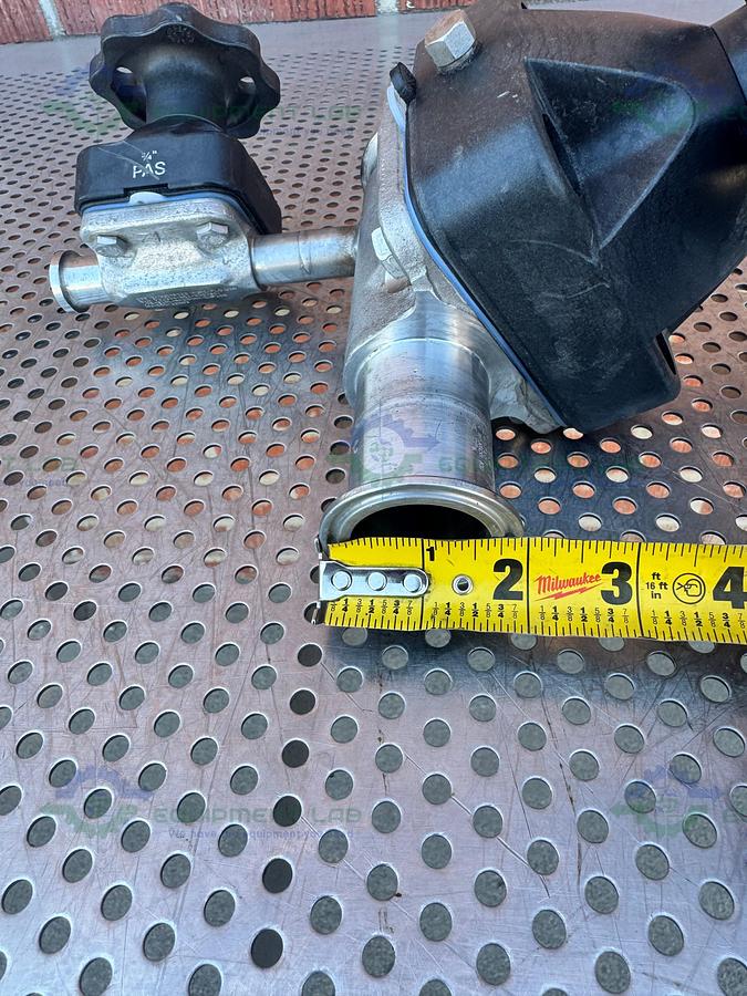Used 2- ITT Pure Flo  RA25MAX Diaphragm Valve w/ 1 1/2" to 3/4" Sanitary Fitting