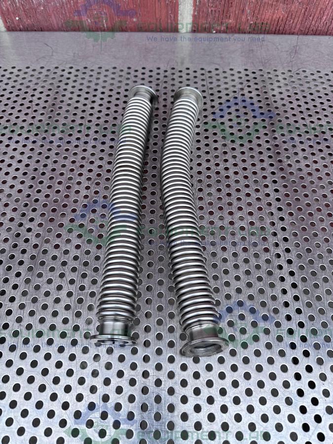 Used Stainless Steel Bellows Flexible Vacuum Hose 12" w/ KF 25 Fitting