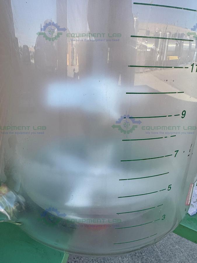 for parts or not working Chemglass 20 Liter Jacketed Glass Reactor w/ Stand, Impeller