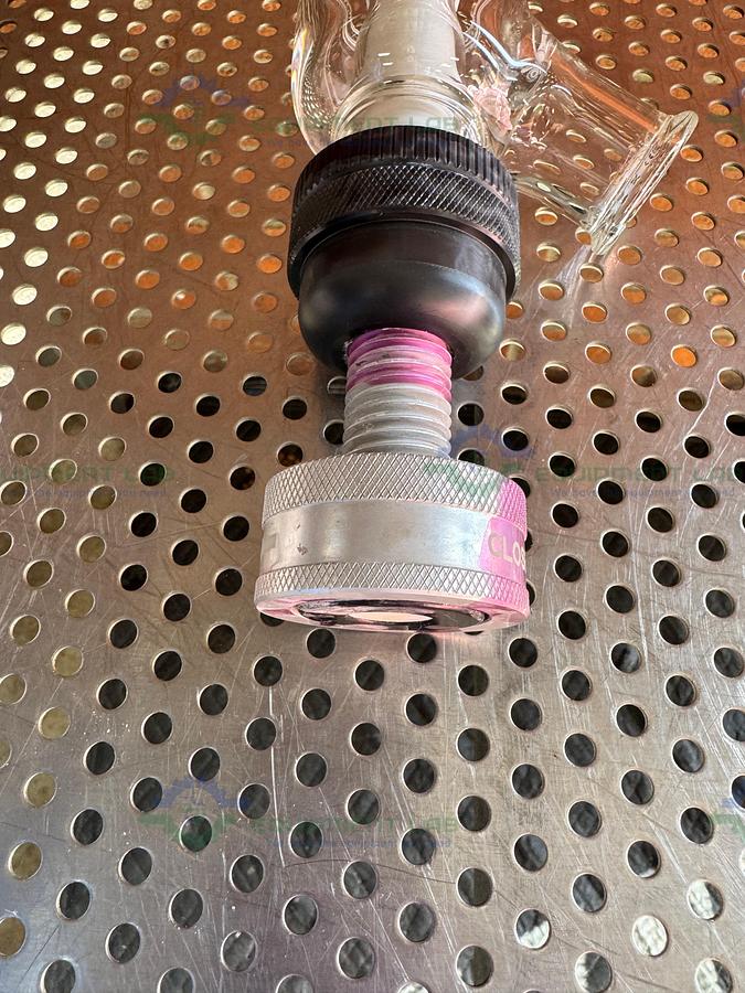 Used Chemglass 656 Zero Dead Space Valve w/ 2.5" OD Fitting