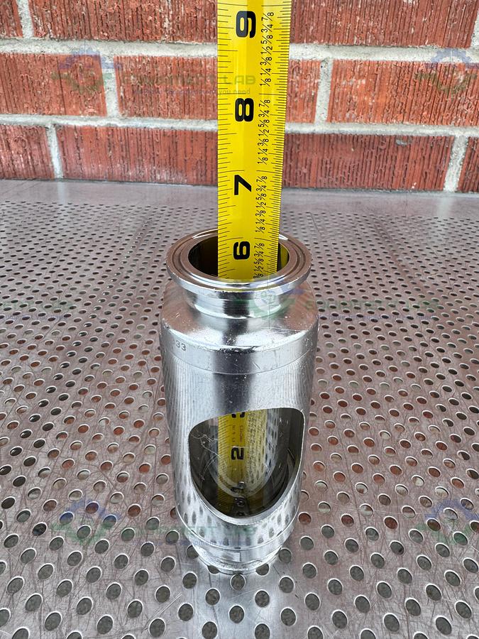 Used Lowtech Stainless Steel In Line Sight Glass w/ 2" Sanitary Fitting