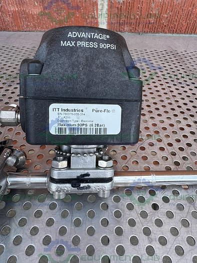 Used Lot of 2- ITT Pure Flo .5-316L- RA20MAX Diaphragm Valve  w/1/2" Sanitary Fitting