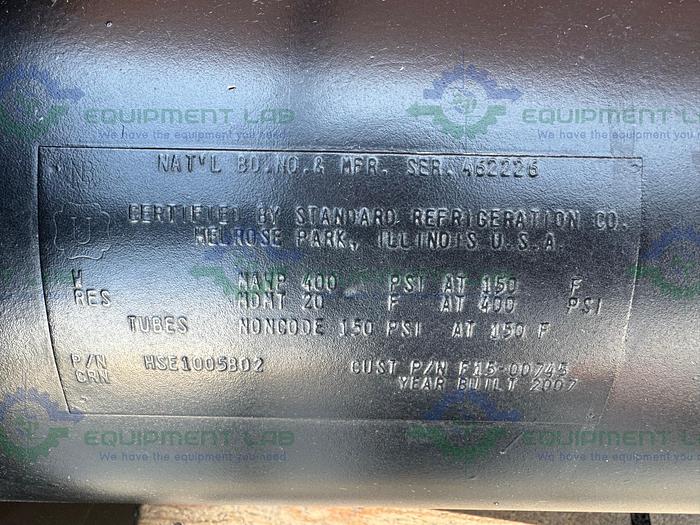 Used Standard Refrigeration  Shell and Tube Heat Exchanger 400 PSI