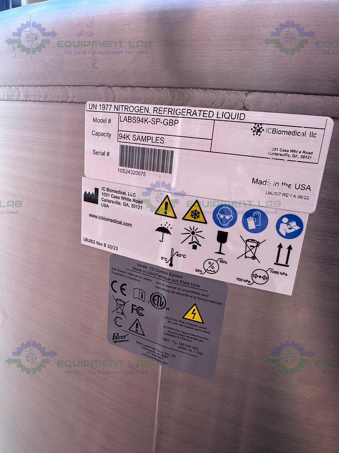 Used IC Biomedical LABS-94K - SP Liquid Nitrogen Cryogenic Storage Tank MFG 2022