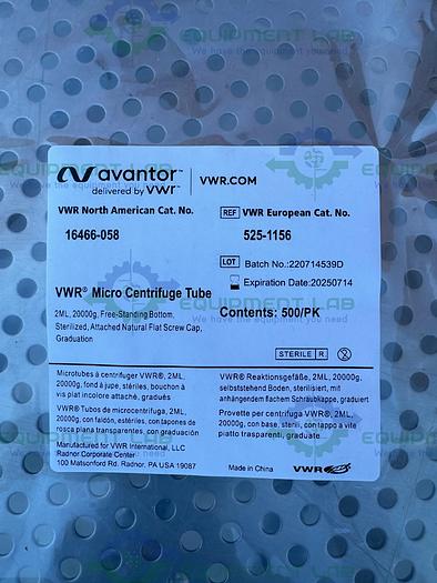 450 Pack - VWR  16466-058 Micro Centrifuge Tube with Flat Screw-Cap