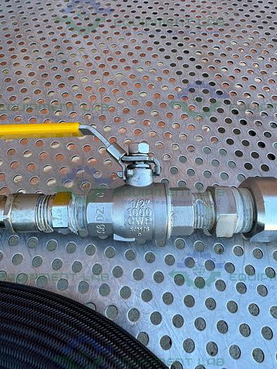 Used Huber Insulated Flexible Chiller Hose 72" w/ Quick Release Fitting, Valve