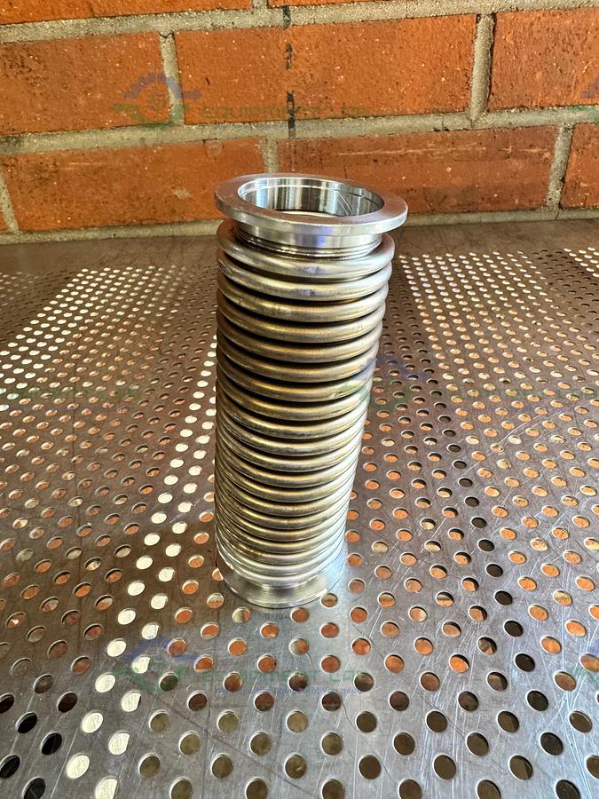 Used Stainless Steel Bellows Flexible Vacuum Hose 6" w/ KF 40 Fitting
