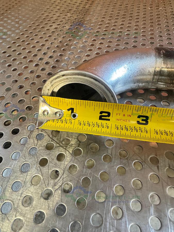 Used Stainless Steel KF40 Vacuum Bellow with 90 Degree Elbow