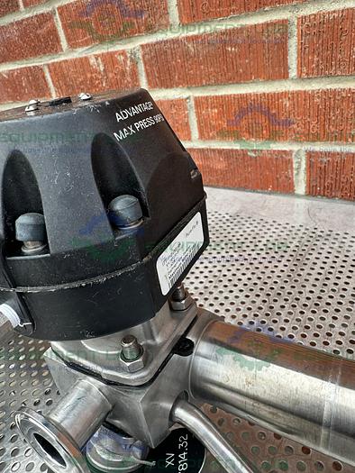 Used 5 ITT Pure-Flo Stainless Steel Diaphragm Valves w/ 2" to 1/2" Sanitary Fitting