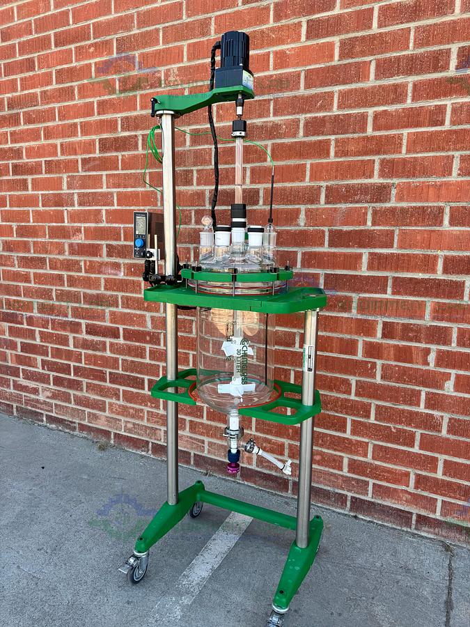 Used 2020 Chemglass 30 Liter Glass Reactor w/ Chemglass Overhead 1/4 HP Stirrer