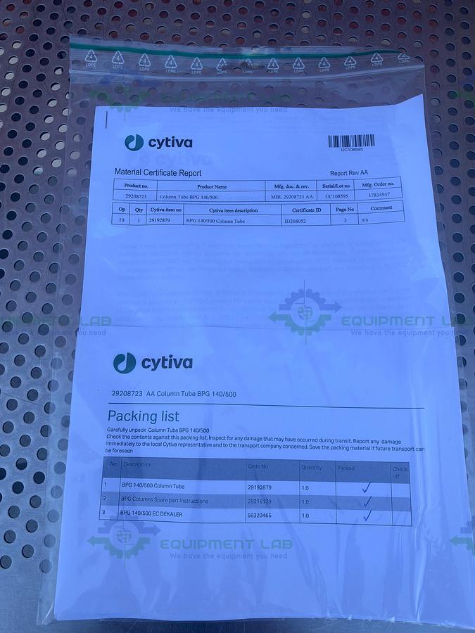 Cytiva / GE / Pharmacia BPG  140 / 500 Chromatography Column Glass