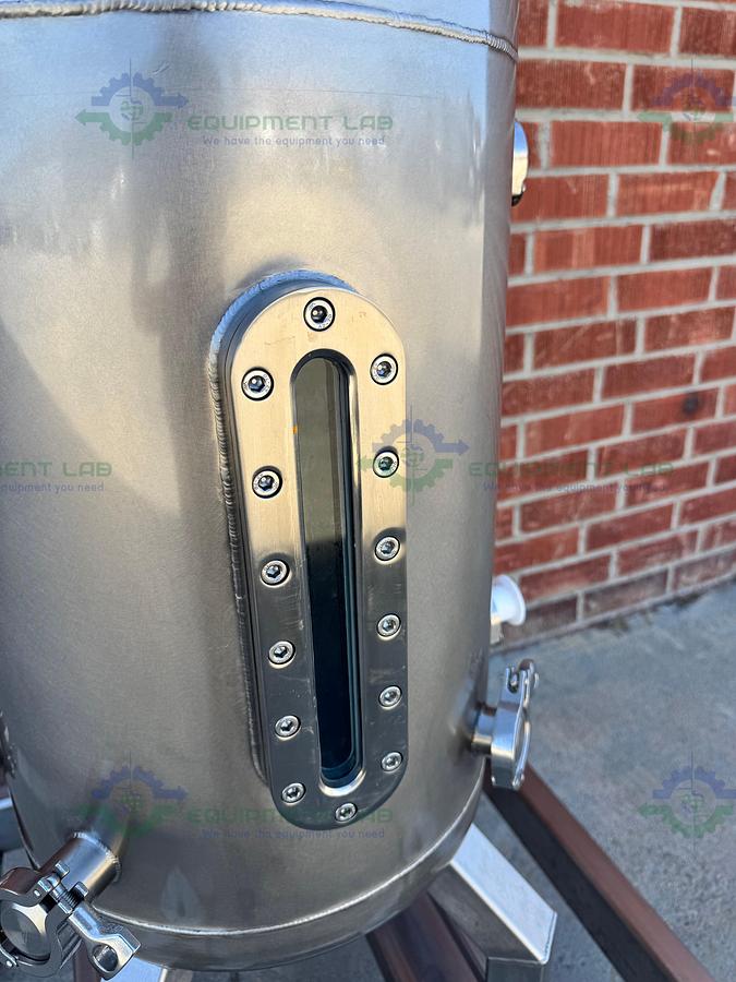 Used Unknown Brand 100 Liter Mixing Tank w/ Lenze 3 Phase Motor, Impeller