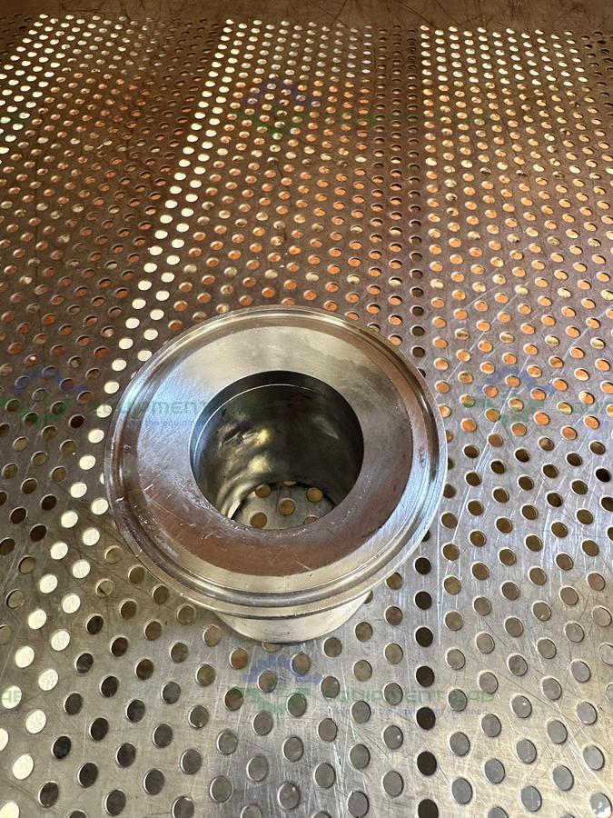 Used Stainless Steel KF 50 to 3.5" OD Sanitary Fitting Nipple Vacuum Fitting