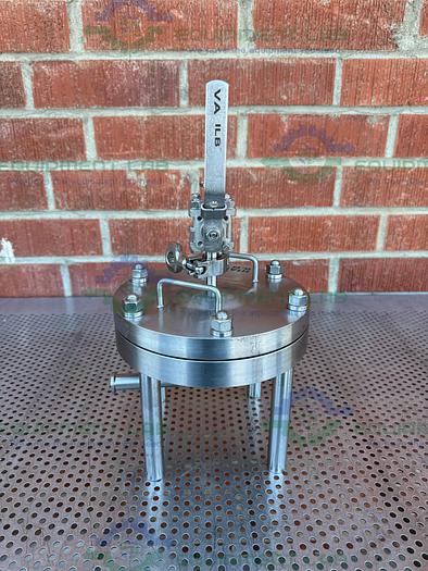 Used Stainless Steel 142mm High Press Membrane Disc Filter Housing w/ Valve and Hose