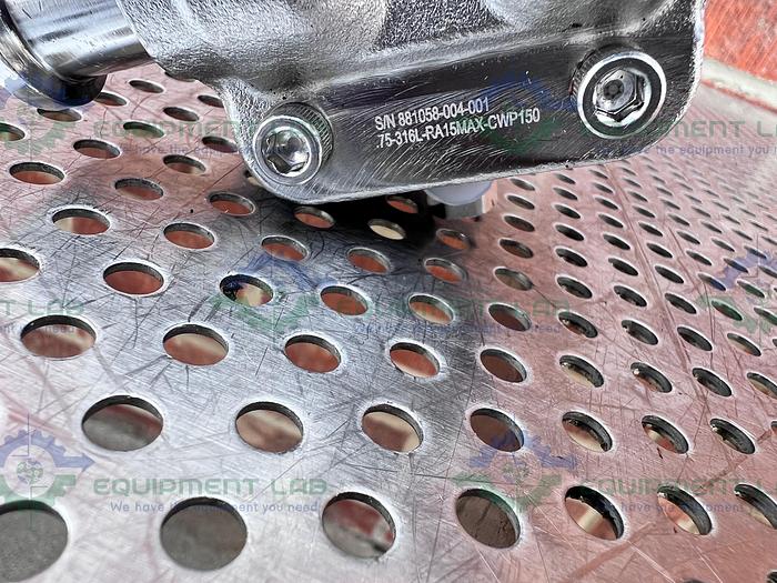 Used ITT Pure Flo .75-316L-RA15MAX-CWP150 Diaphragm Valve w/ 3/4" Sanitary Fitting