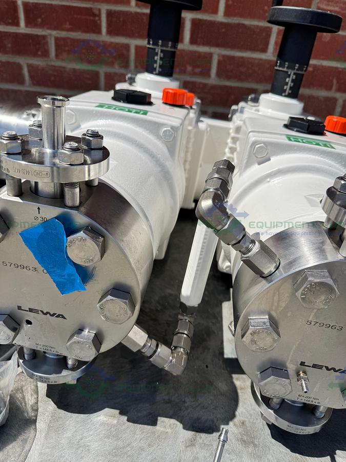 Used Lewa LDD2 Duplex Hydraulic Diaphragm Metering Pump w/ Baldor 5 HP Motor
